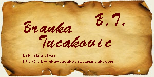 Branka Tucaković vizit kartica